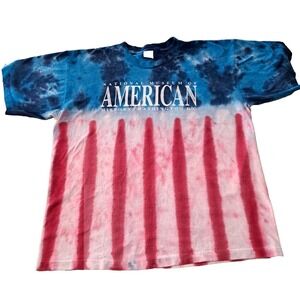 Vtg 90s Tie Dye T-Shirt USA‎ Made National Museum American History XL July 4th